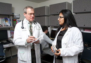 Pediatric resident and faculty member