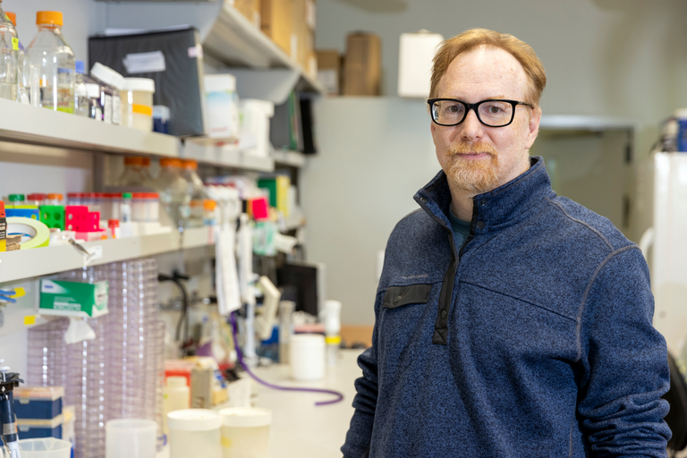 Patrick Sinn, photographed in his lab in PBDB on Tuesday, Oct. 19, 2021.