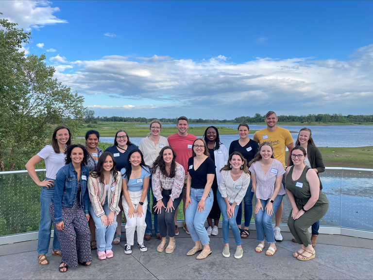 Residents at a social gallery