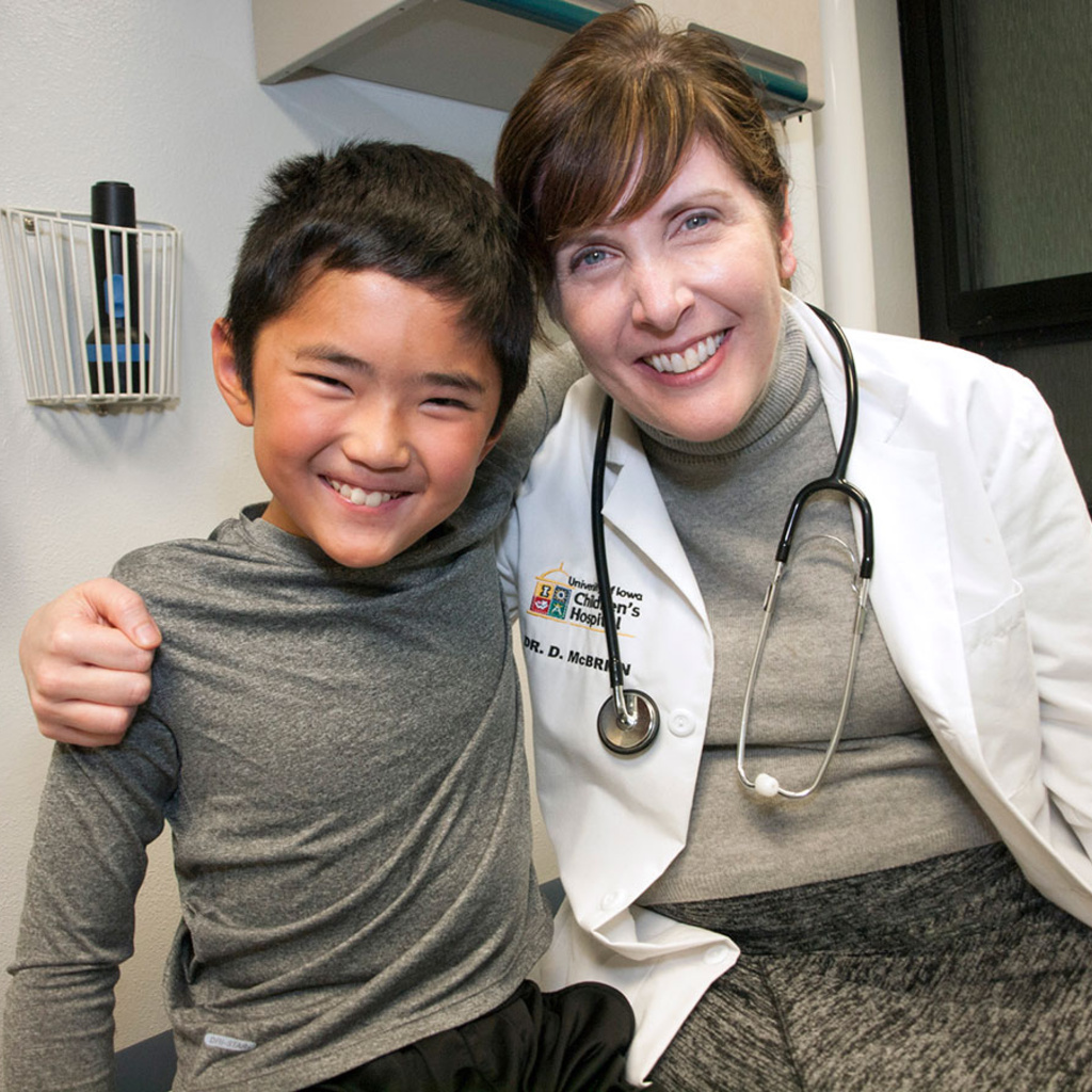 Dr. McBrien with patient