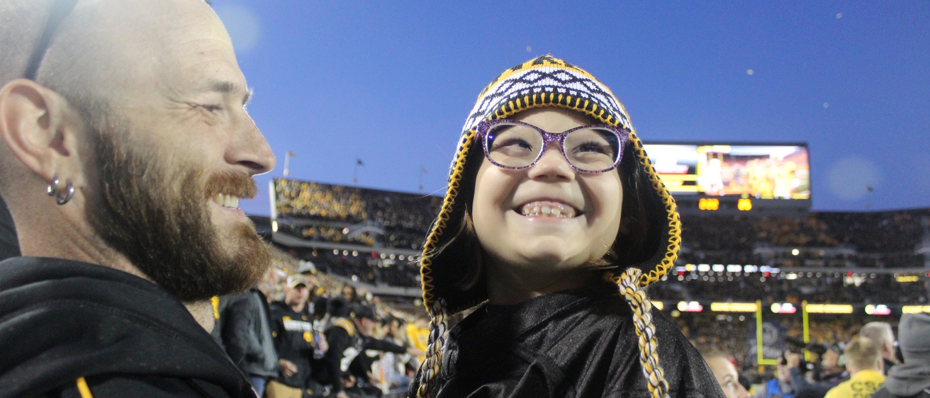Kendra Hines from Mount Vernon, Iowa was Kid Captain for the Iowa vs. Purdue game on 10/19/19